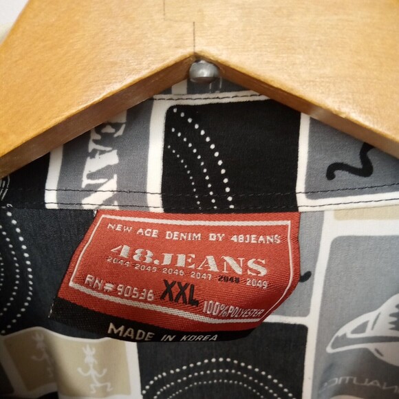 Fourty Eight 48 Jeans SZ XXL Big and Tall Button Up Shirt‎ Y2K 90s - Picture 5 of 9